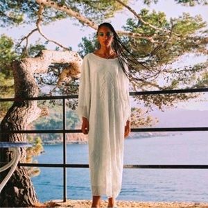 ZARA Beaded white Tunic Dress medium large